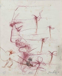 Untitled, Figurative, Charcoal on Paper by Modern Indian Manu Parekh "In Stock"