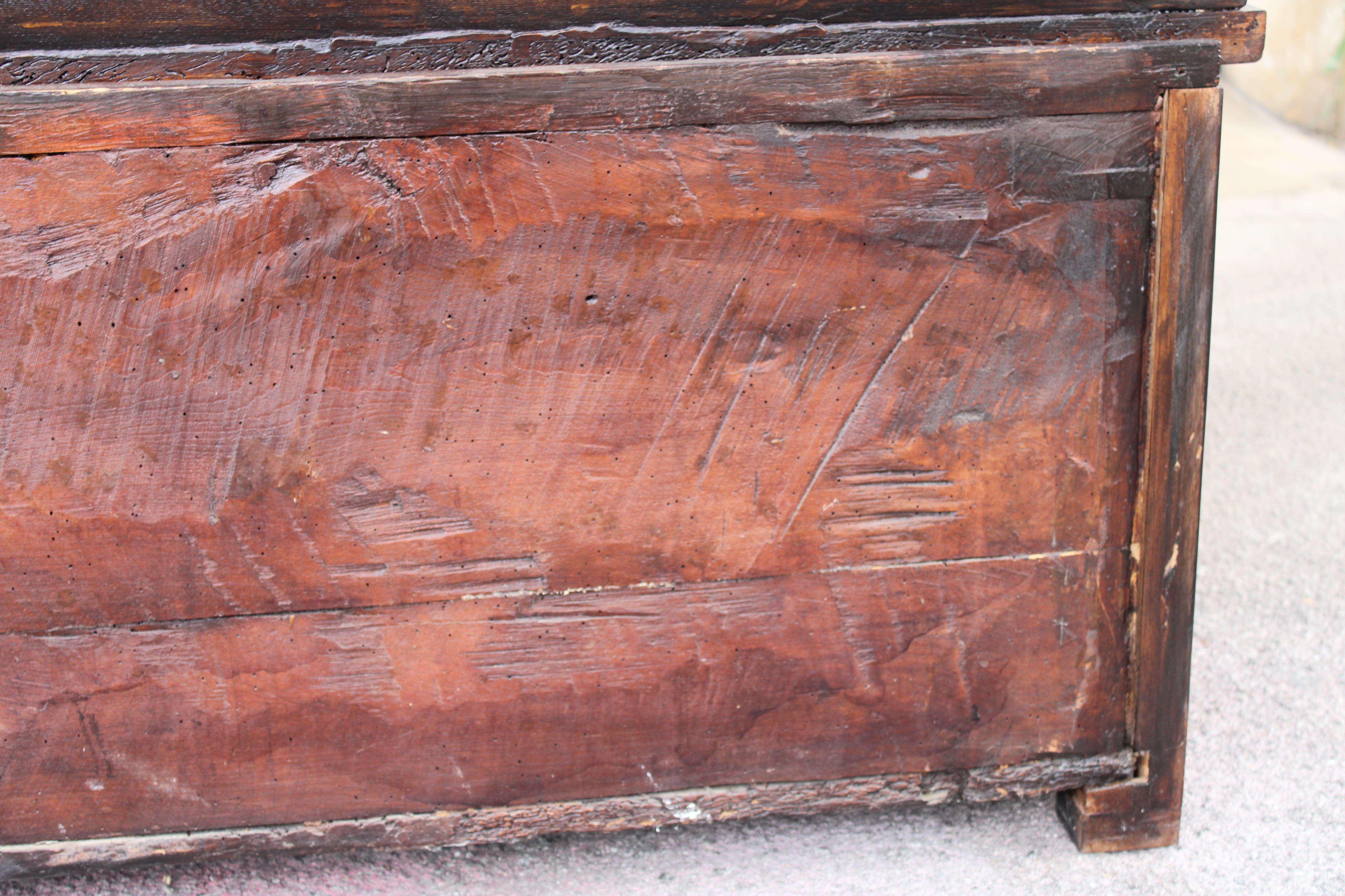 Madia in Noce Massello Siciliana Antica 1700 con sportelli e anta superiore in vendita 11