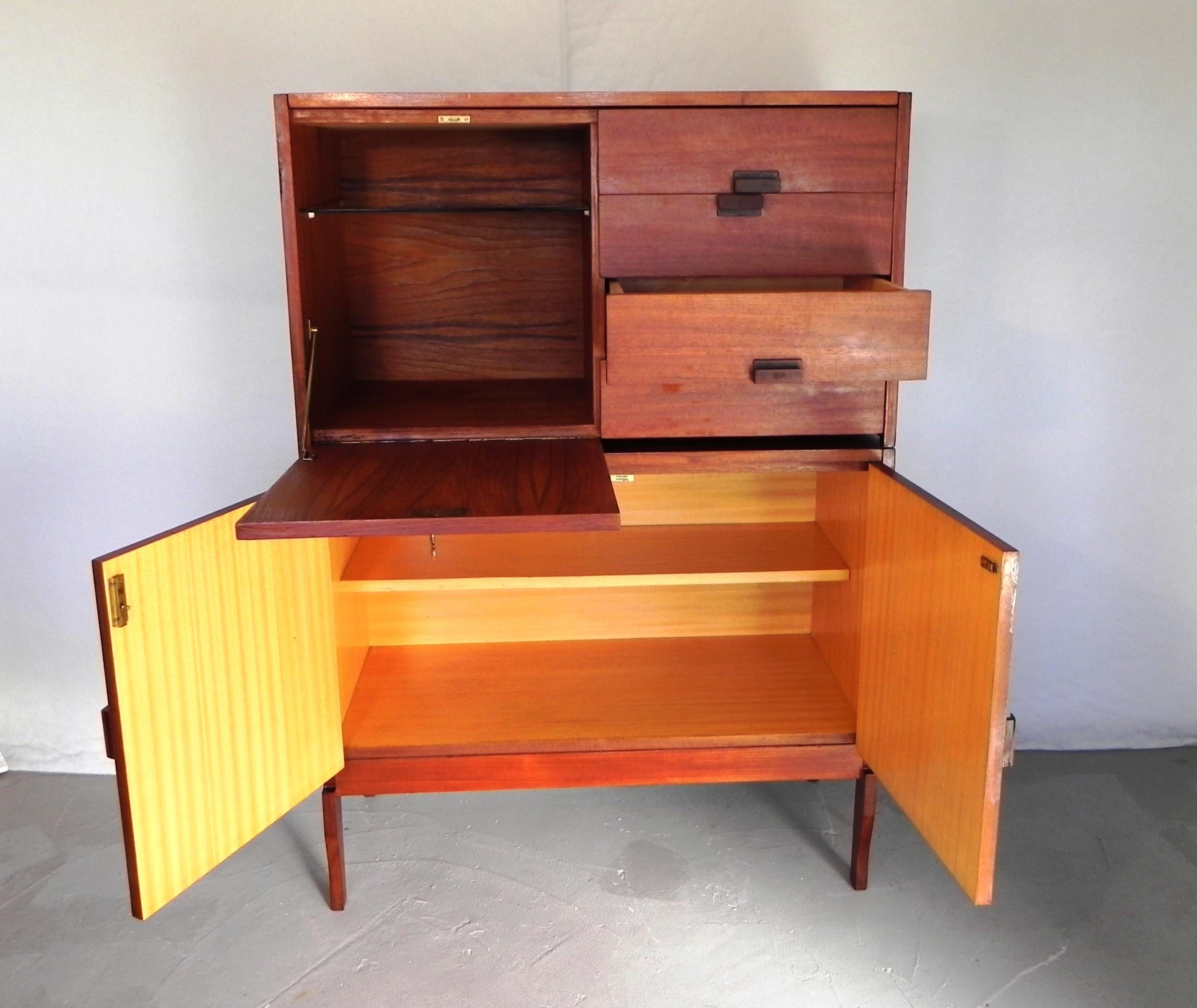 Woodwork mahogany modular sideboard, 1960s For Sale
