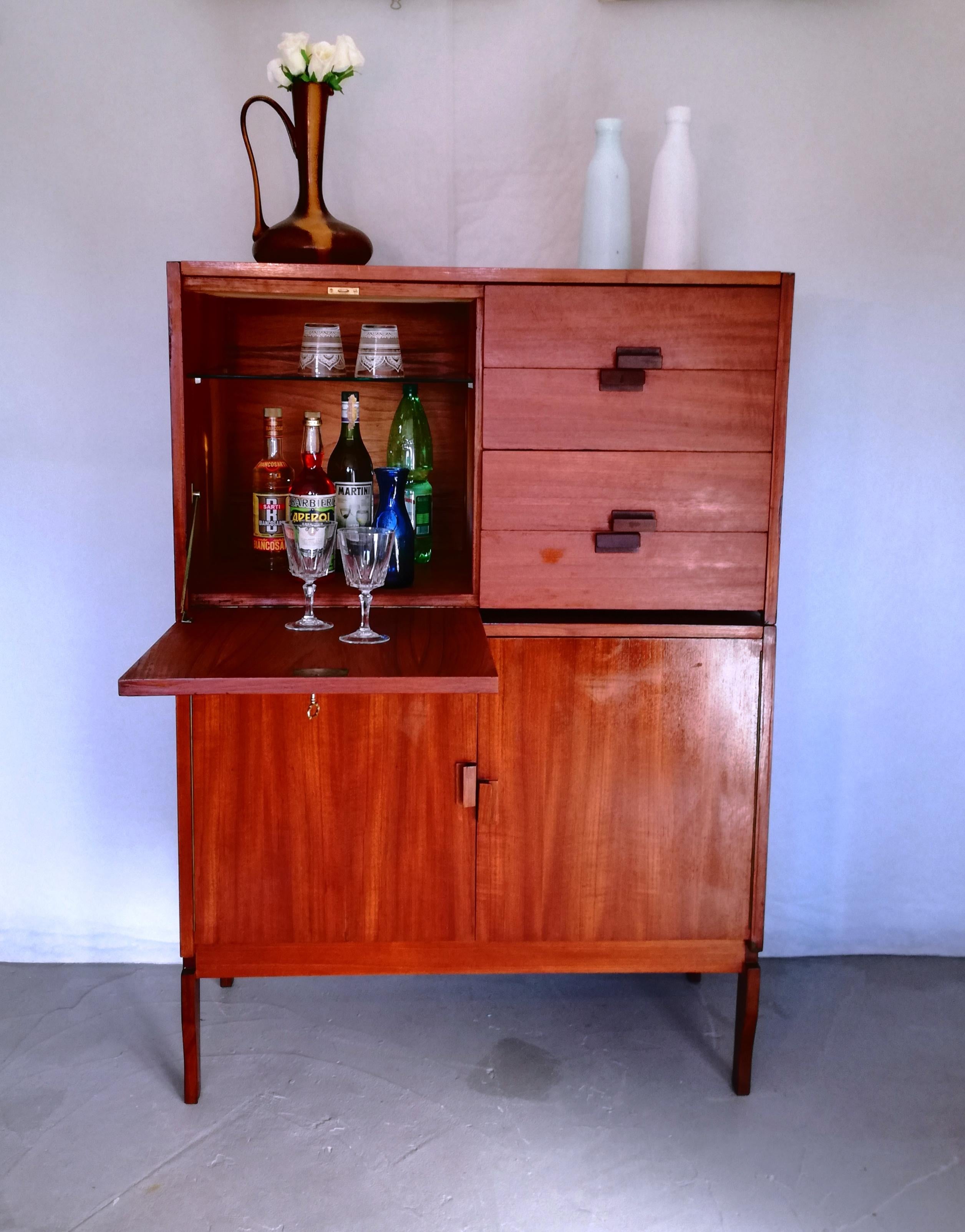 Mid-20th Century mahogany modular sideboard, 1960s For Sale