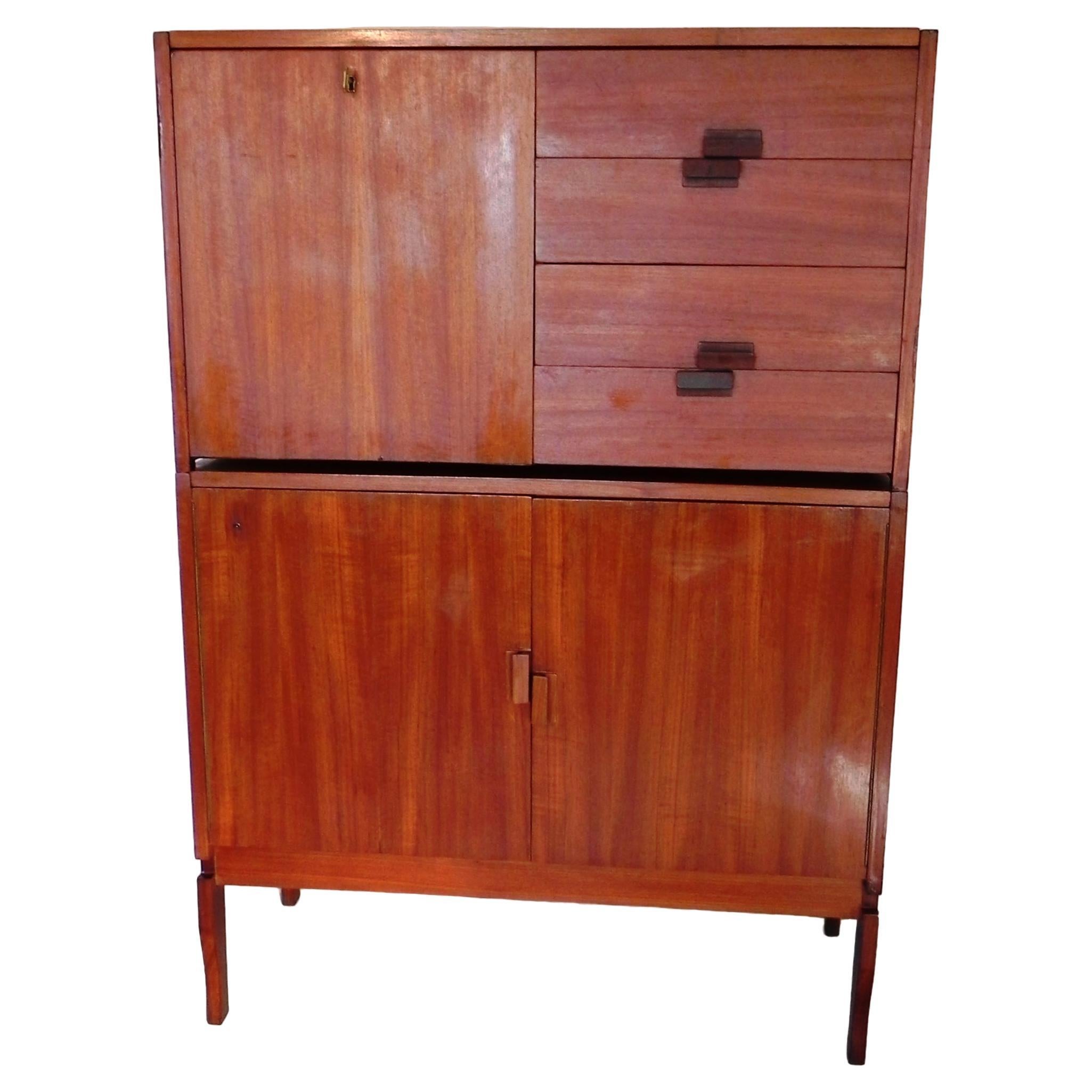 mahogany modular sideboard, 1960s For Sale