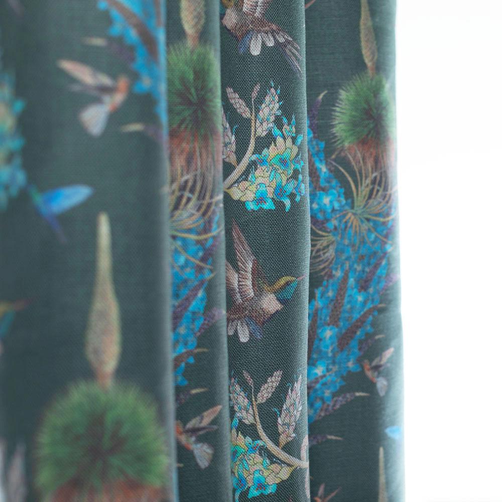 Paper Madidi Hummingbirds in Forest Botanical Wallpaper For Sale