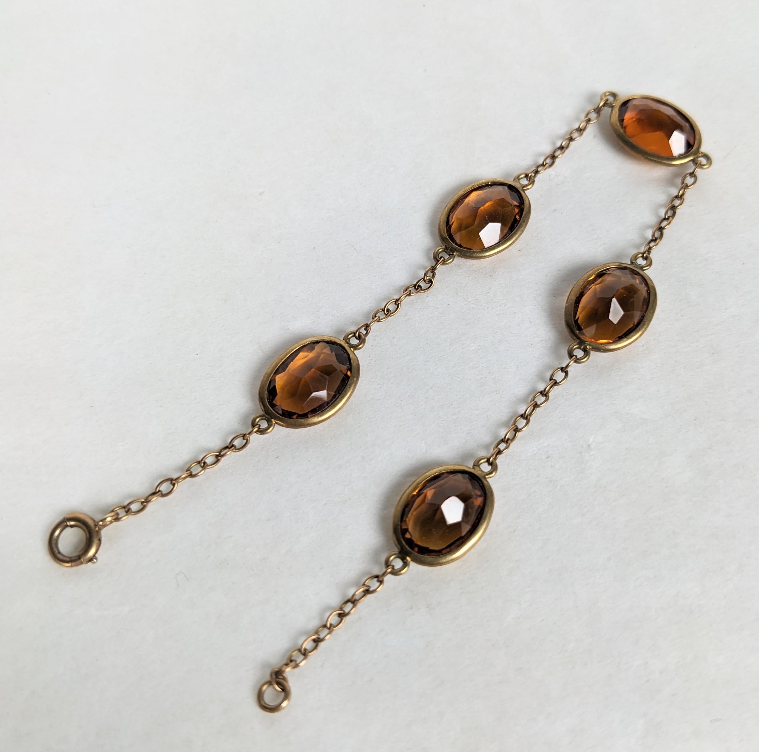 Madiera Citrino Bisel Engastado Pulsera Cadena Corte oval en venta