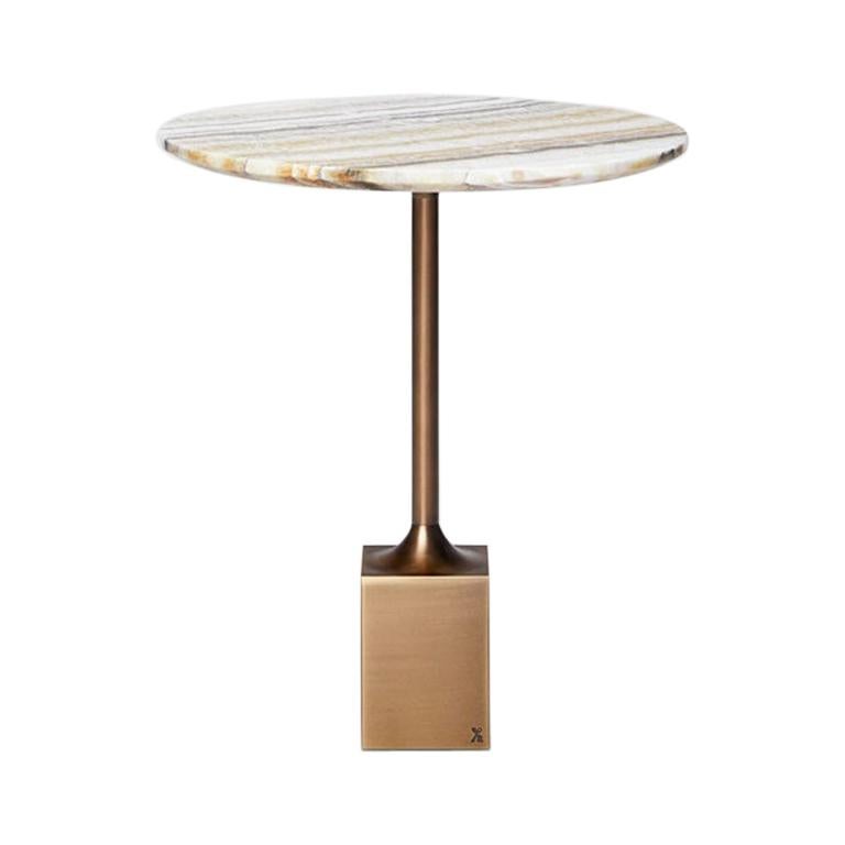 Table d'appoint Madison Avenue de Yabu Pushelberg en marbre Onice Velutto en vente