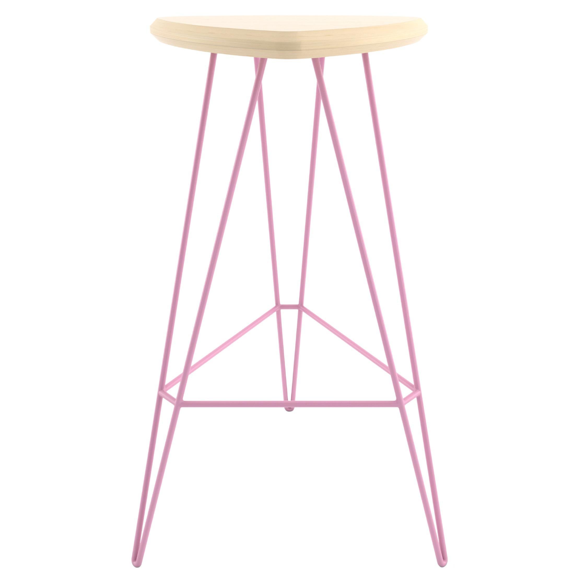 Madison Bar Stool Maple Pink For Sale