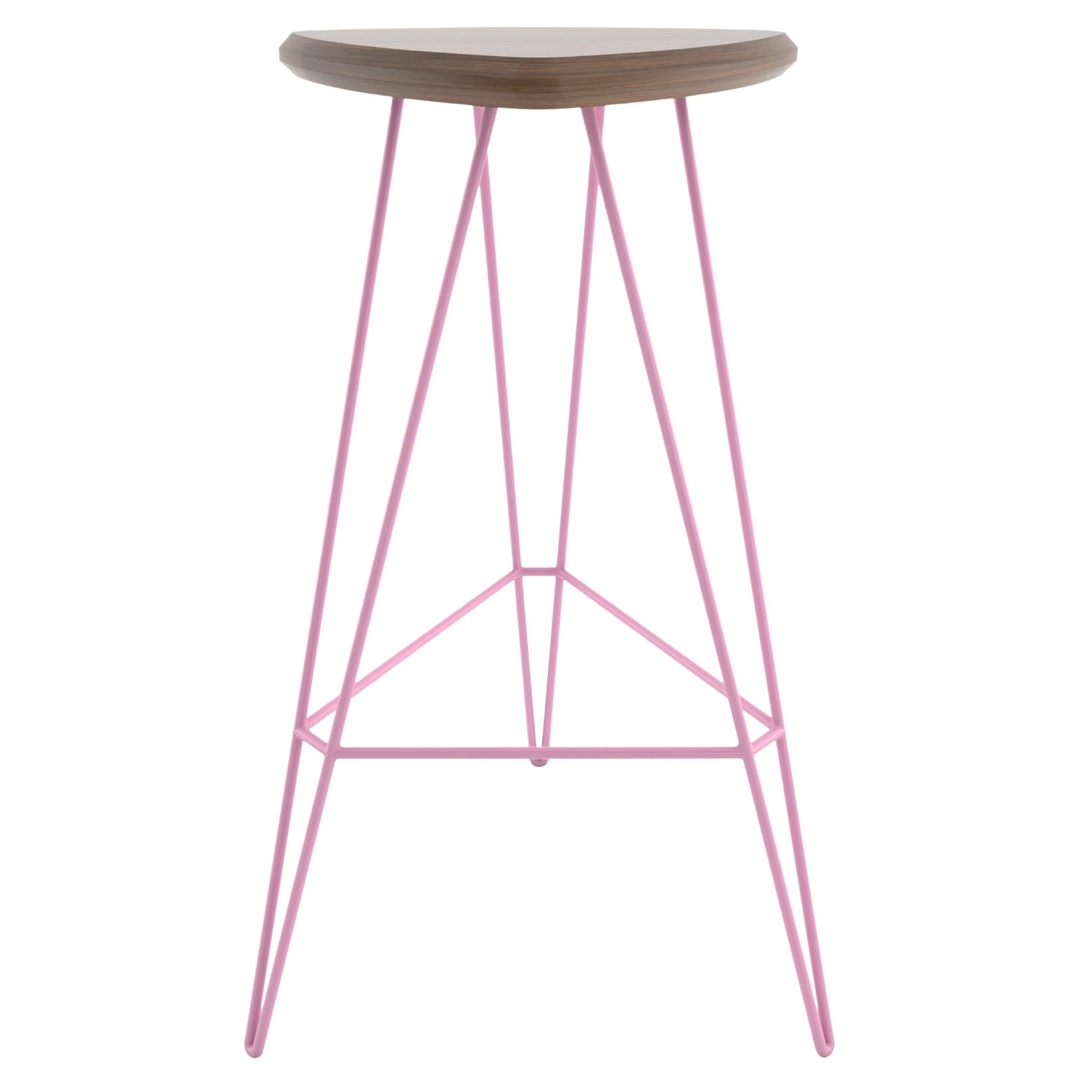 Madison Bar Stool Walnut Pink