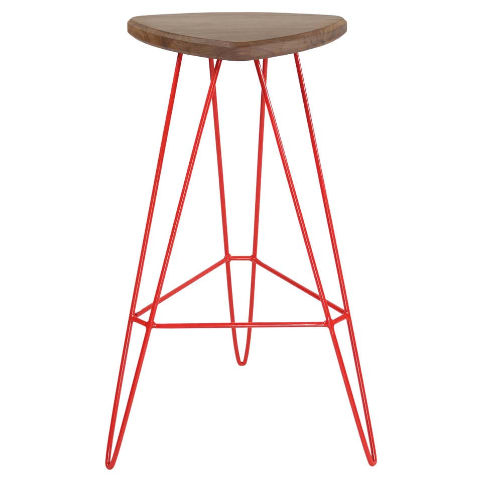 Red and White Bar Stool by Modenese Luxury Interiors For Sale at ...
