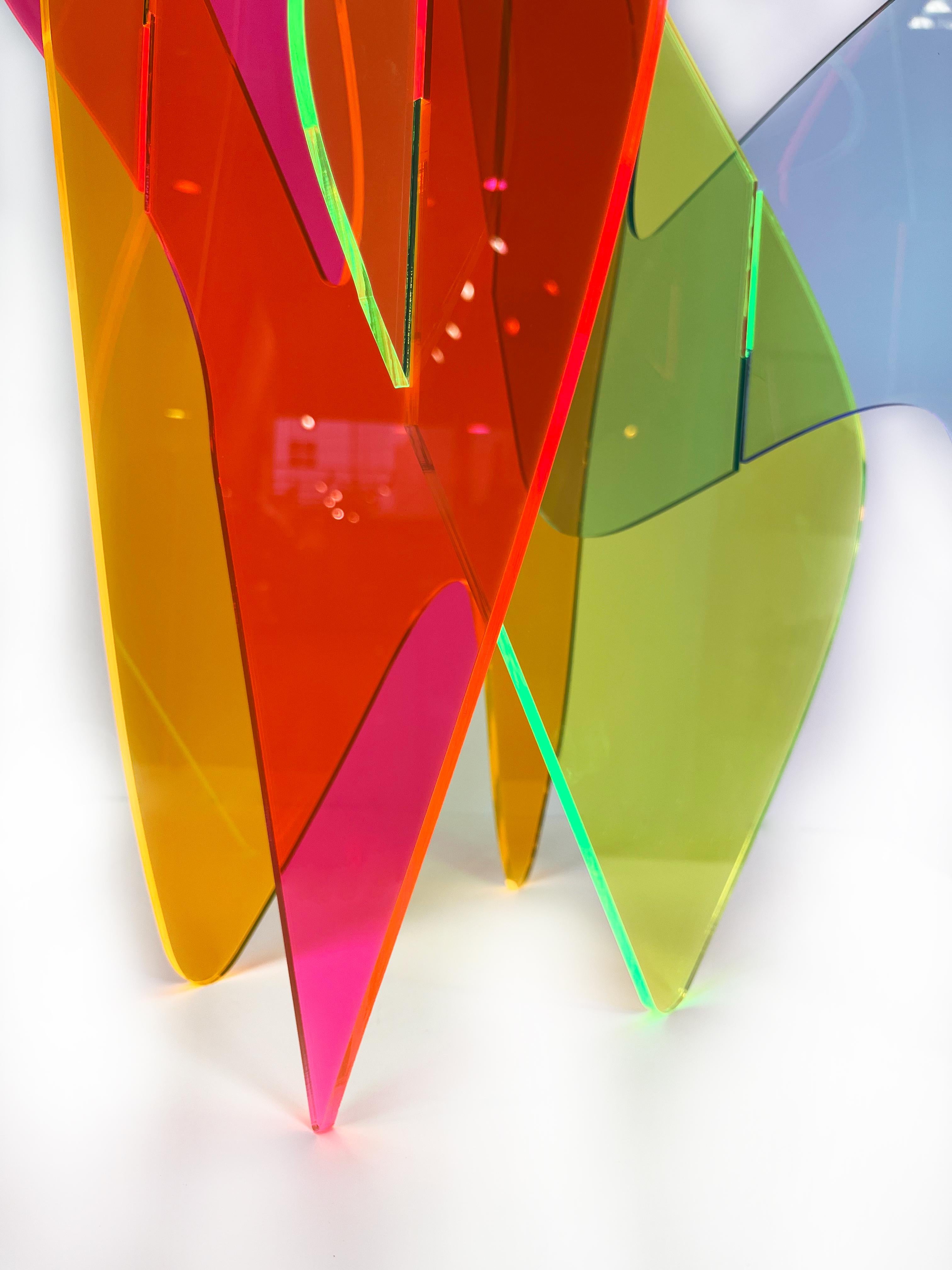 Organism #11, colorful acrylic 3D sculpture, vibrant plexi design sculpture 3