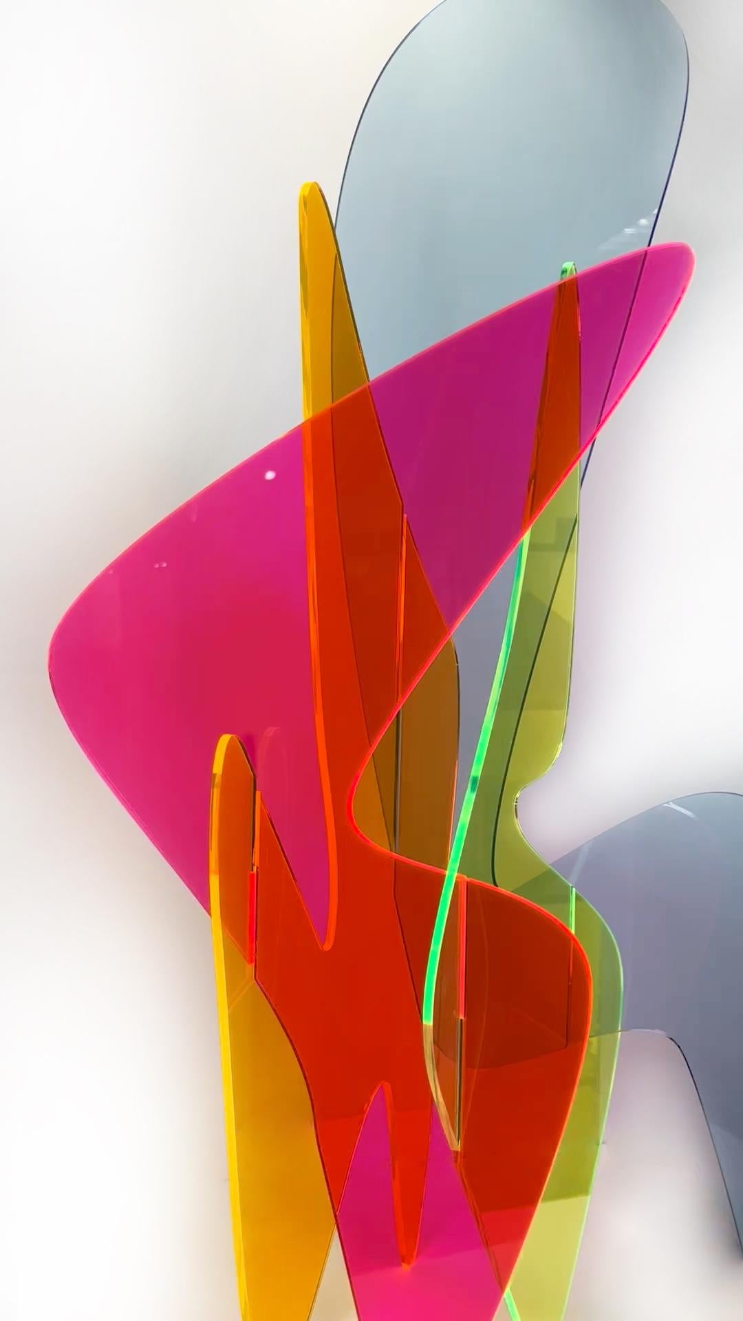 Organism #11, colorful acrylic 3D sculpture, vibrant plexi design sculpture 5