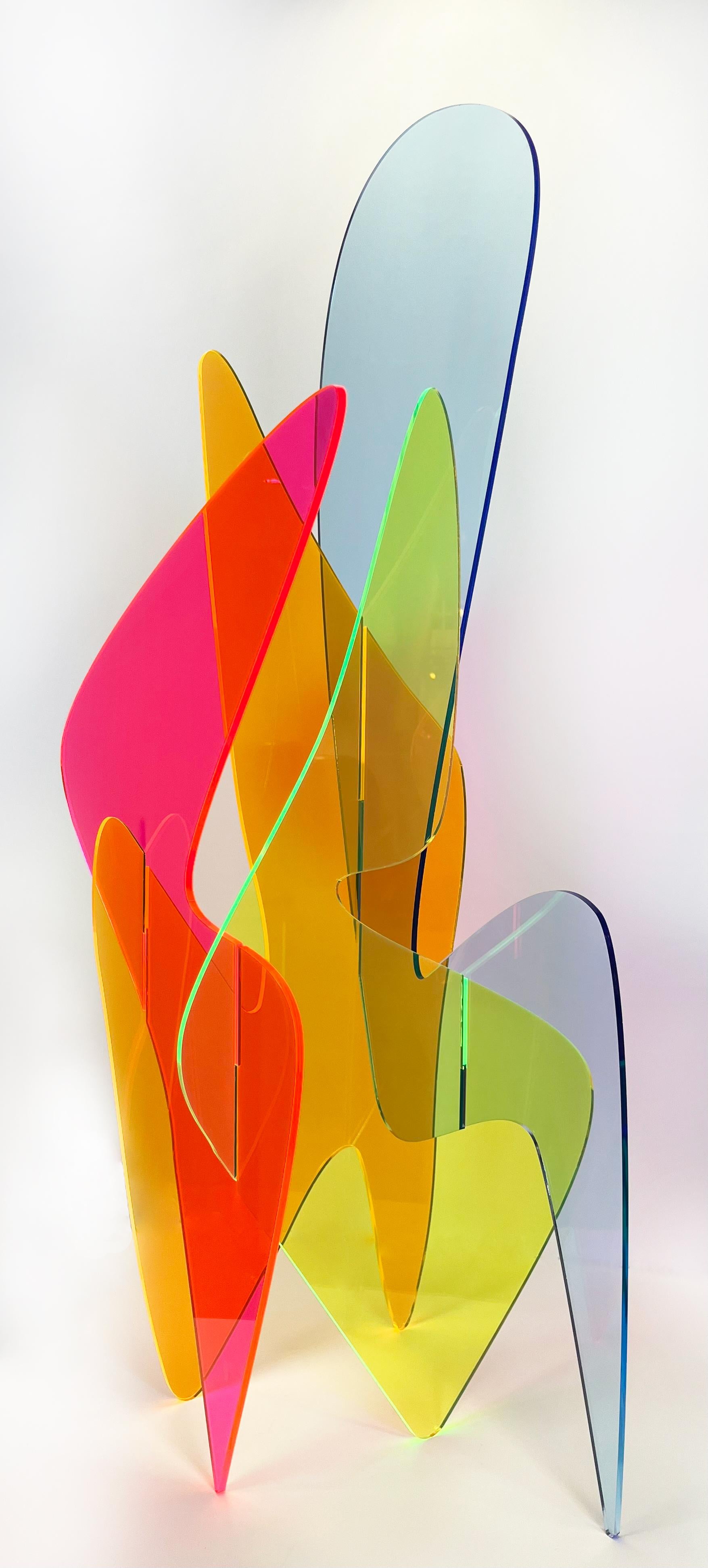 Madison Brimble Abstract Sculpture - Organism #11, colorful acrylic 3D sculpture, vibrant plexi design sculpture