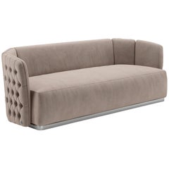 Capitonnè Contemporary Sofa Settee in Nabuk Leather