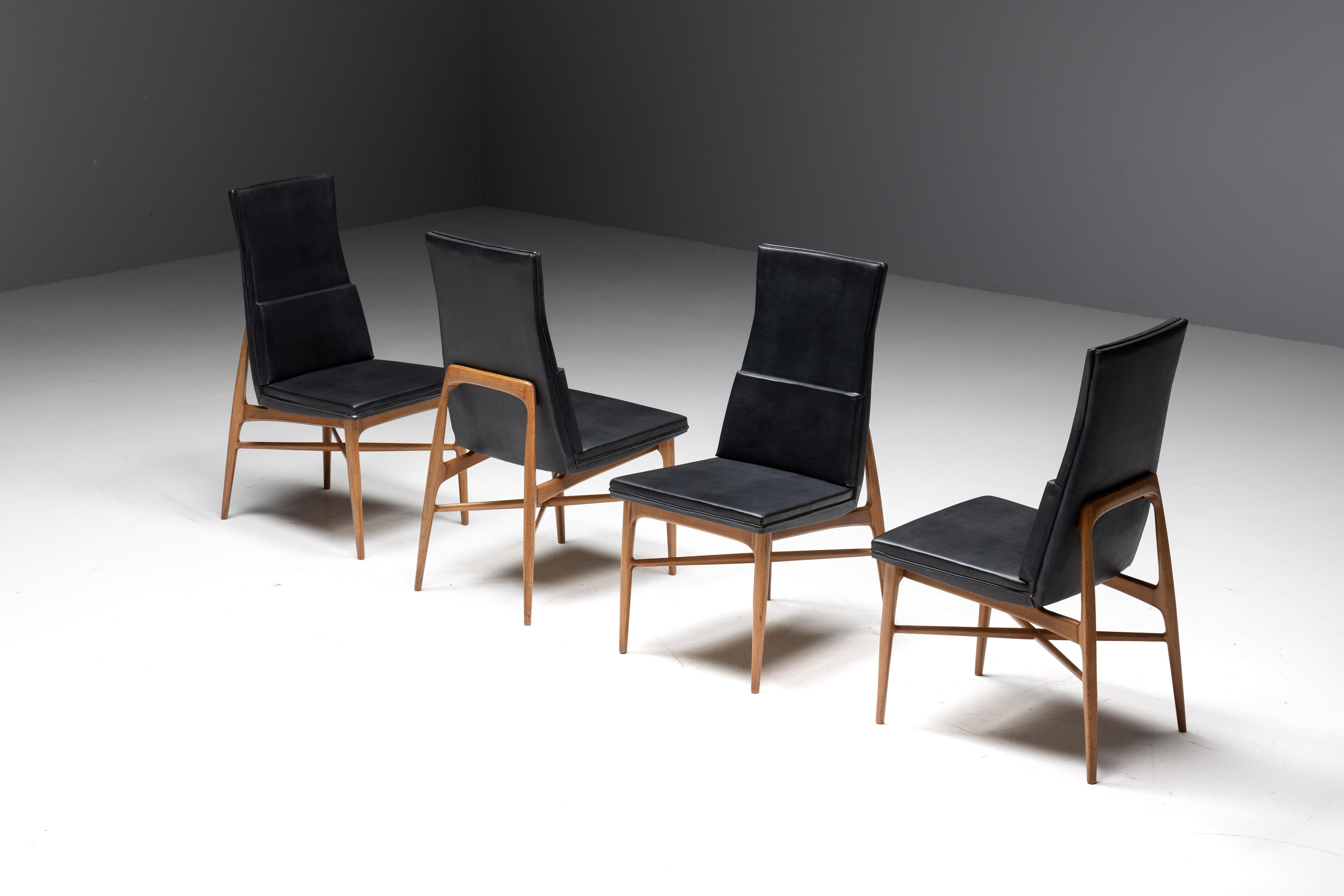 Madison Dining Chairs by Fred Sandra for De Coene, Belgium, 1960s For Sale 6