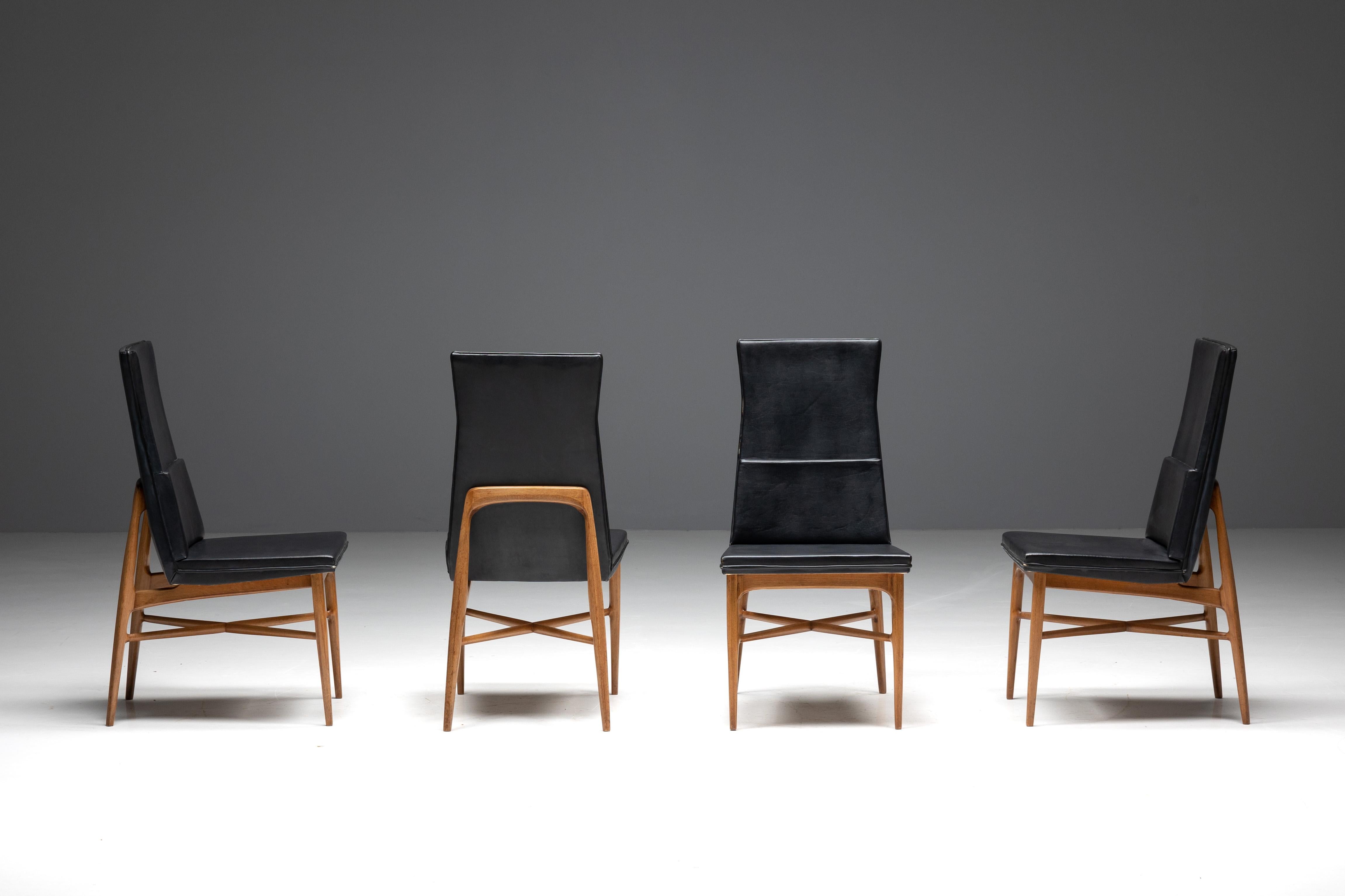 20th Century Madison Dining Chairs by Fred Sandra for De Coene, Belgium, 1960s For Sale