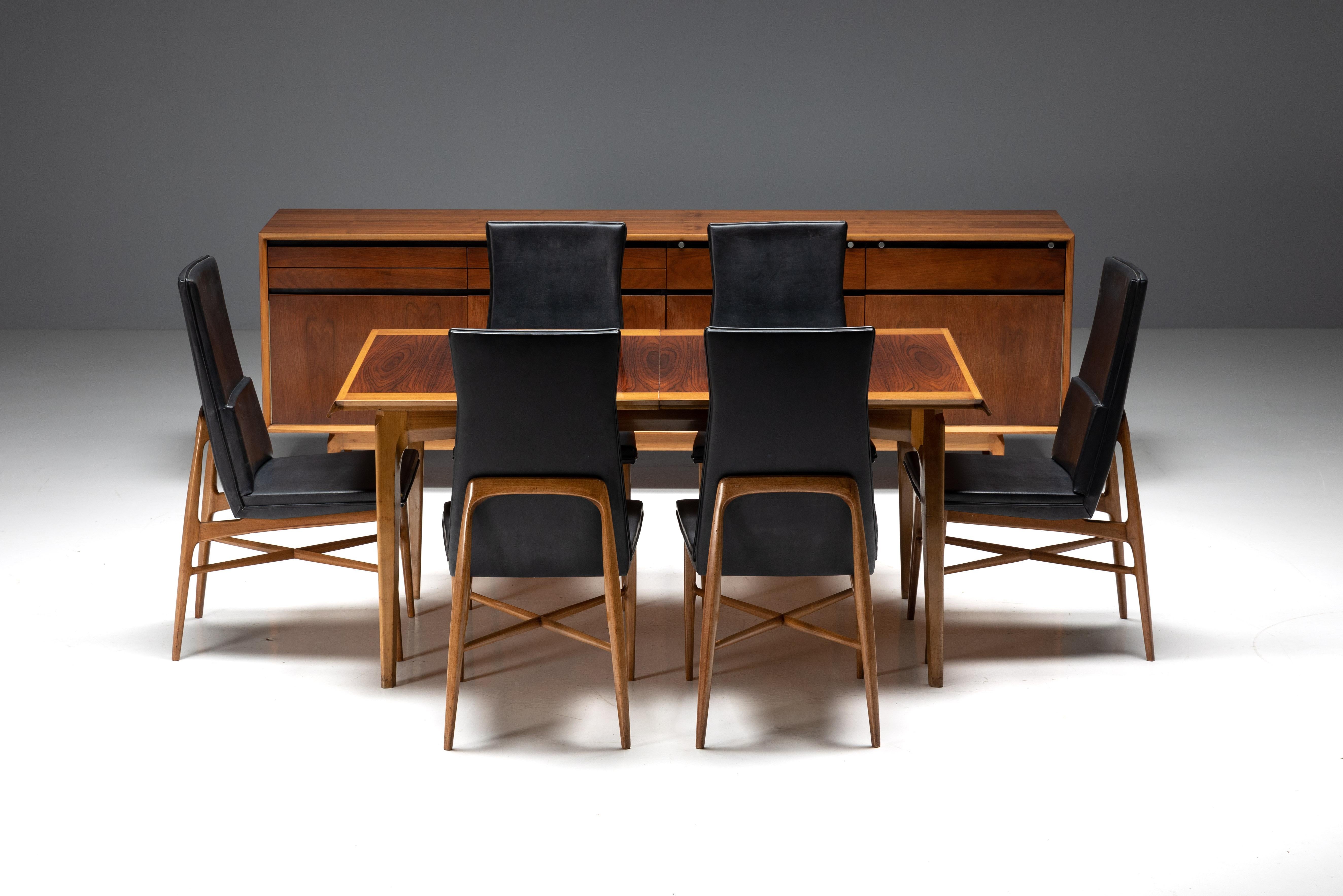 Madison Dining Chairs by Fred Sandra for De Coene, Belgium, 1960s For Sale 1