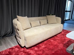 Madison nubuck leather capitonné sofa