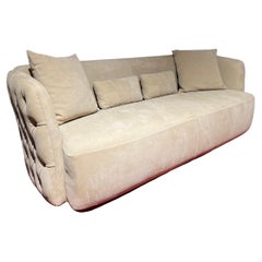Madison nubuck leather capitonné sofa 