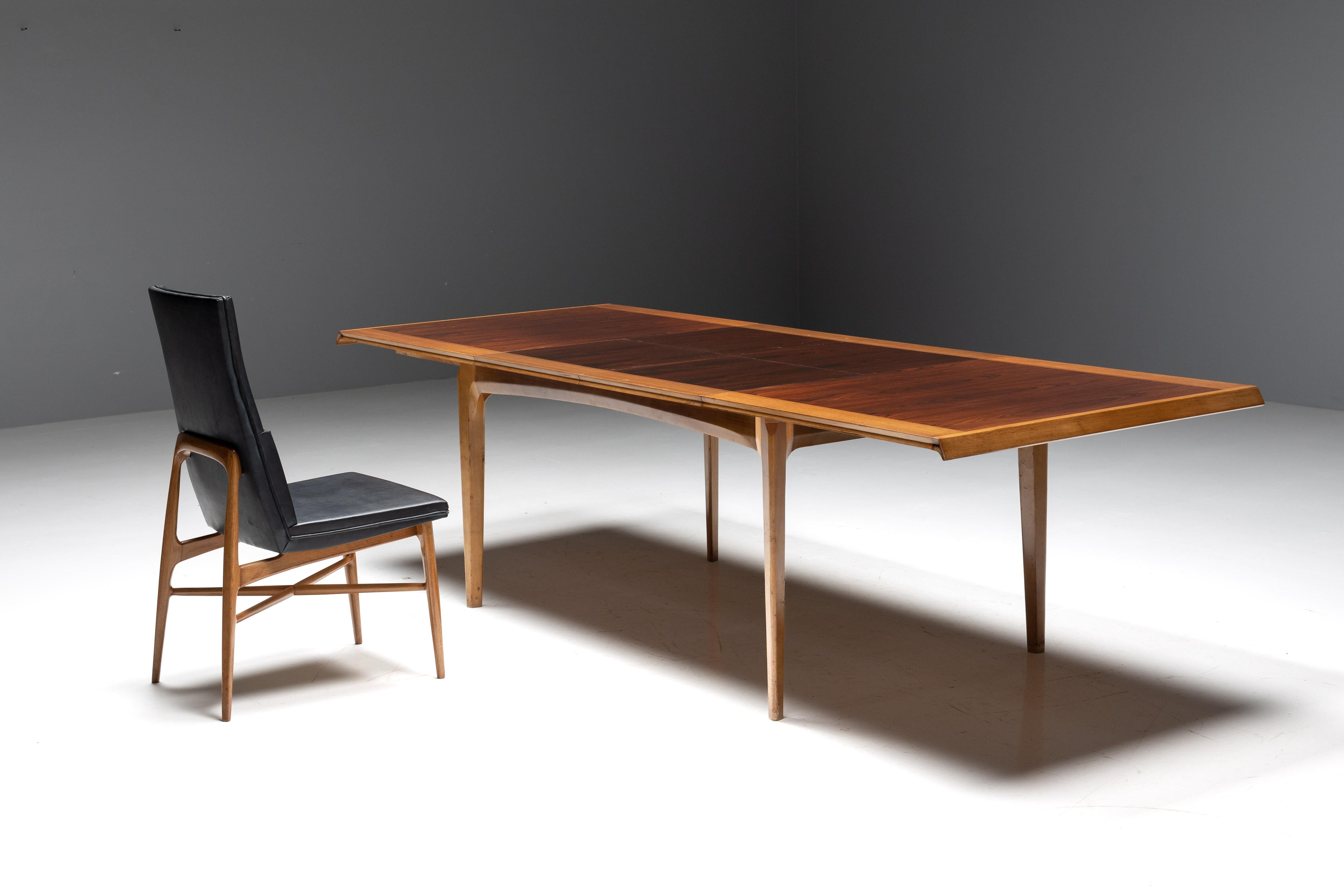 Madison Extendable Dining Table by Fred Sandra for De Coene, Belgium, 1960s For Sale 1