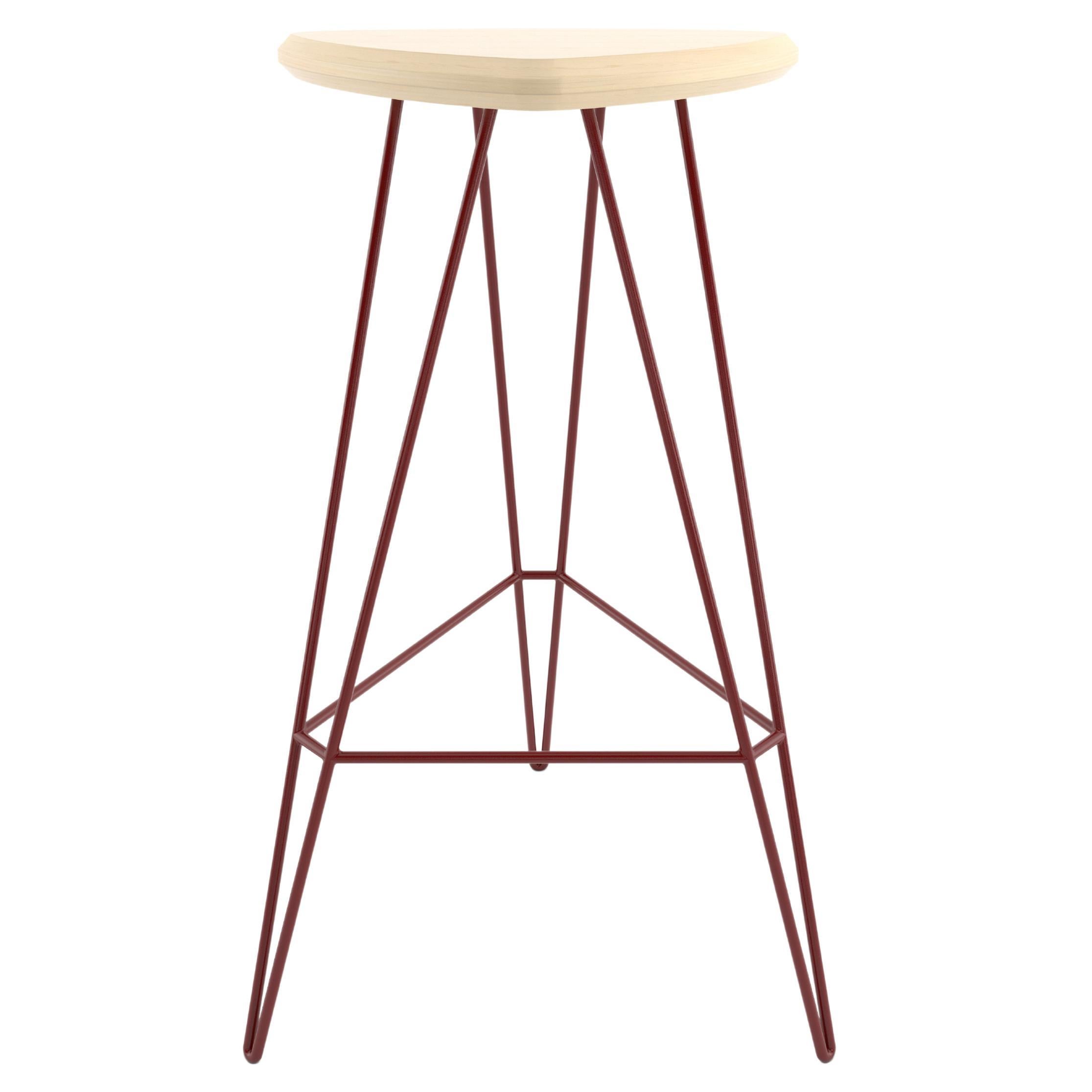 Madison Hairpin Bar Stool Maple Blood Red For Sale