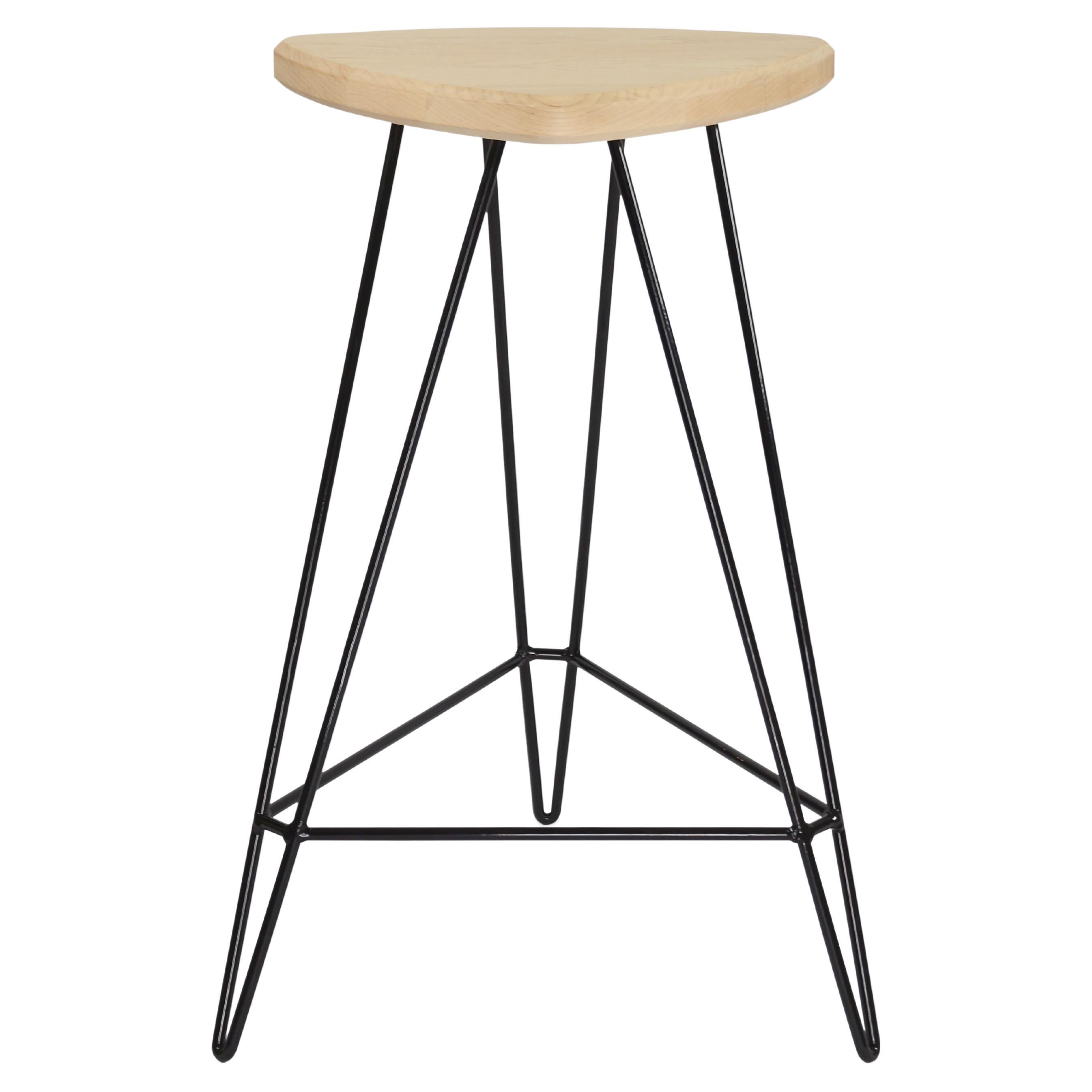 Madison Hairpin Counter Stool Maple Black For Sale