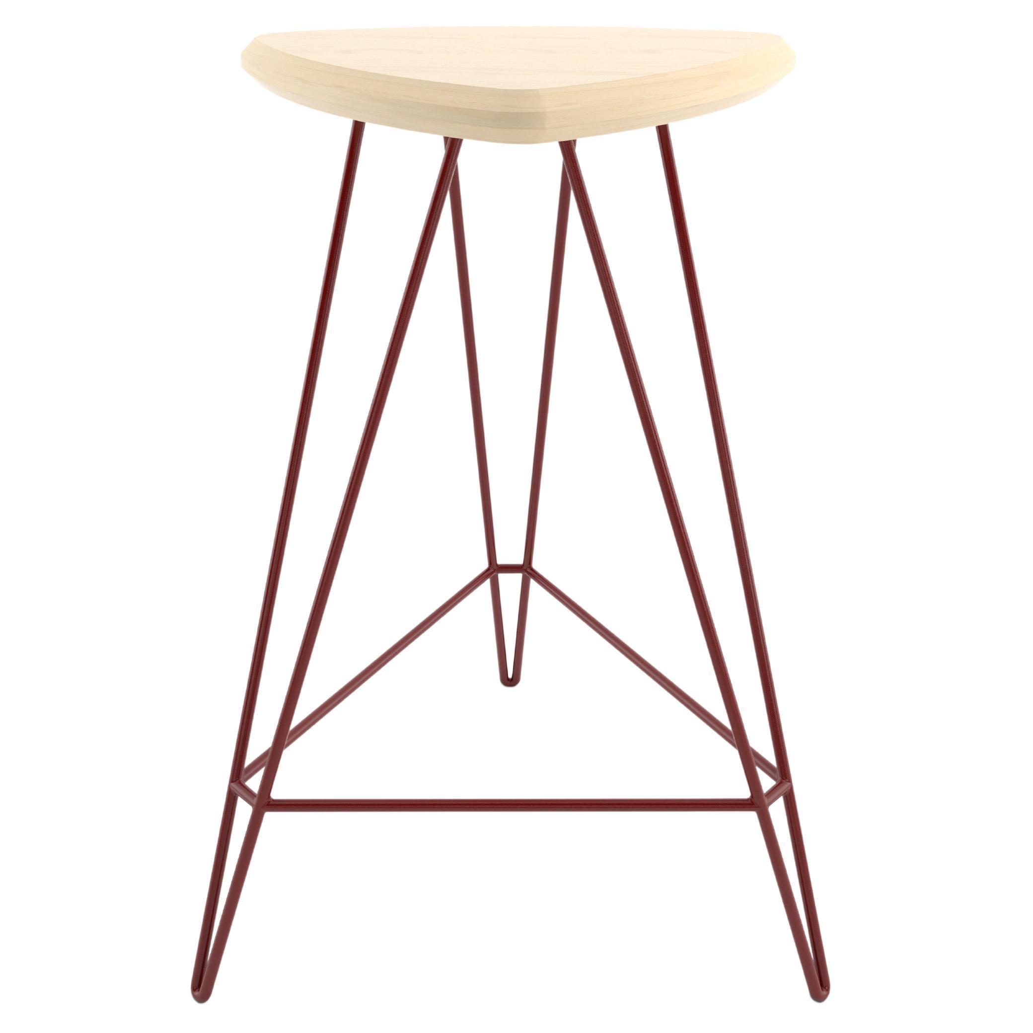 Madison Hairpin Counter Stool Maple Blood Red