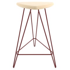 Madison Hairpin Counter Stool Maple Blood Red