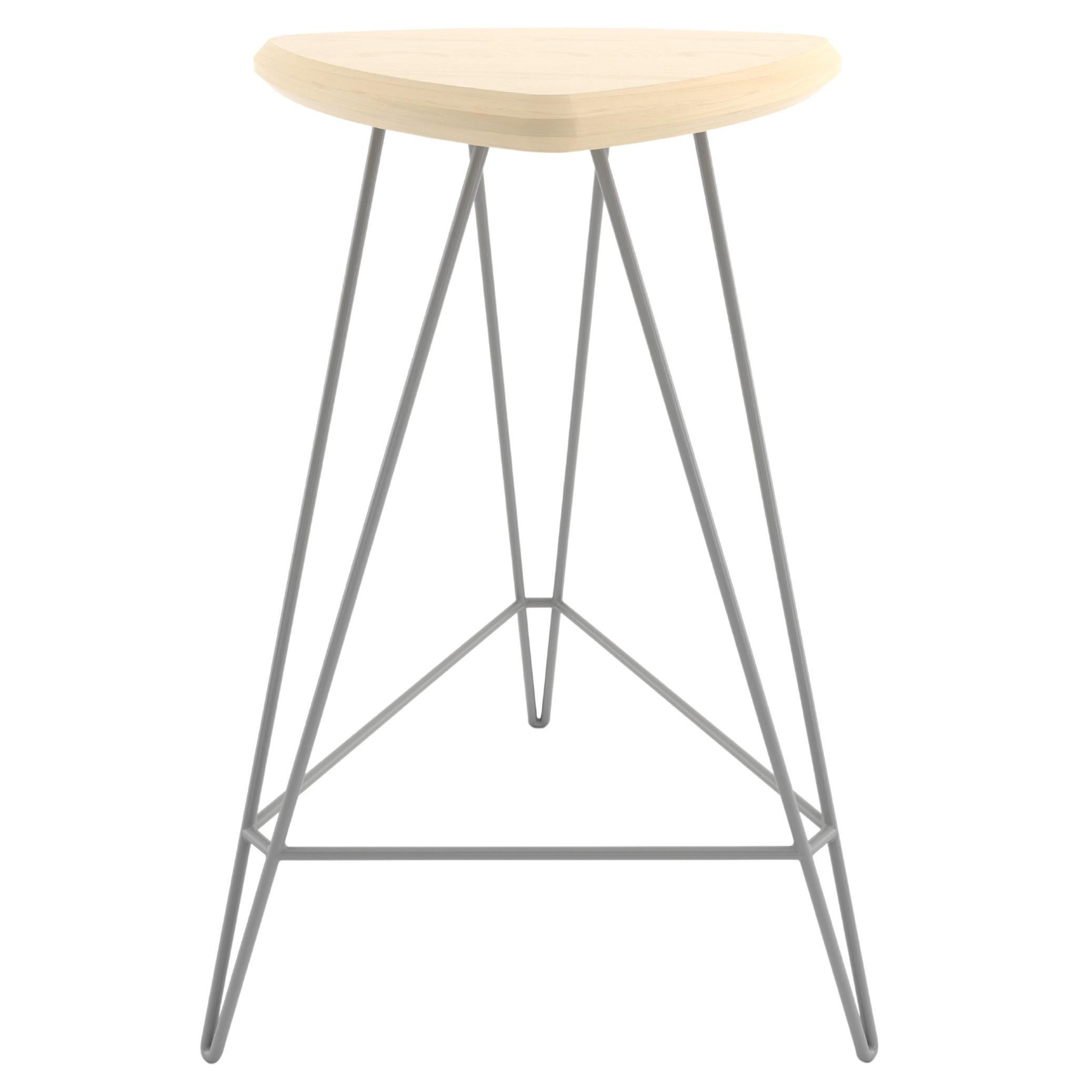 Madison Hairpin Counter Stool Maple Gray For Sale