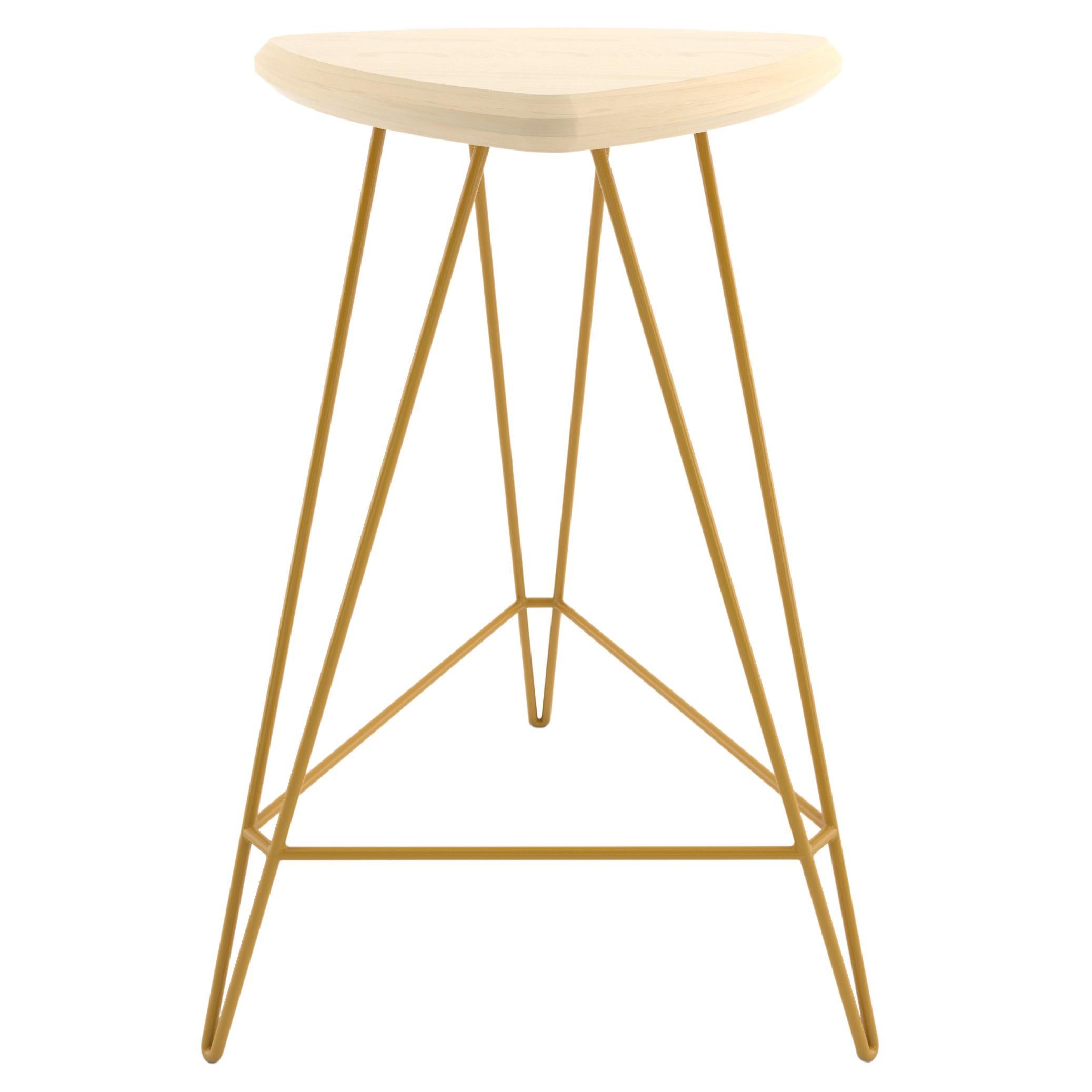 Madison Hairpin Counter Stool Maple Mustard For Sale
