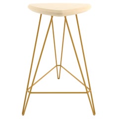 Madison Hairpin Counter Stool Maple Mustard