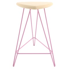 Madison Hairpin Counter Stool Maple Pink