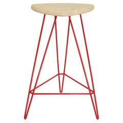 Sgabello da banco Madison Hairpin Acero Rosso