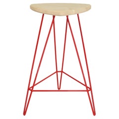 Tabouret de comptoir en épingle à cheveux Madison rouge érable