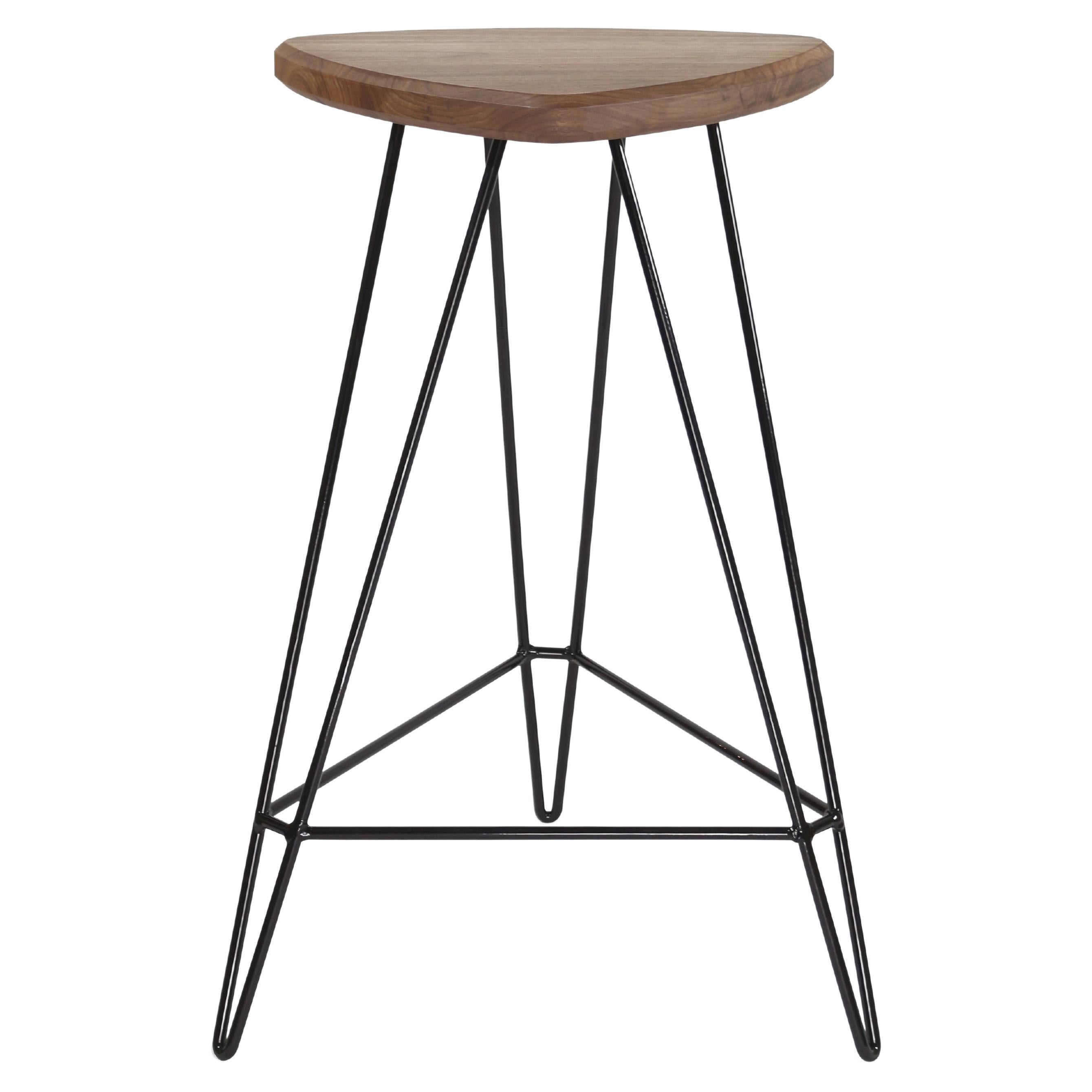 Madison Hairpin Counter Stool Walnut Black For Sale