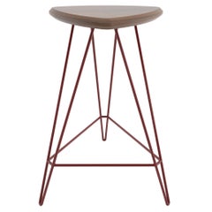 Madison Hairpin Counter Stool Walnut Blood Red