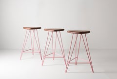 Madison Hairpin Counter Stool Walnut Pink
