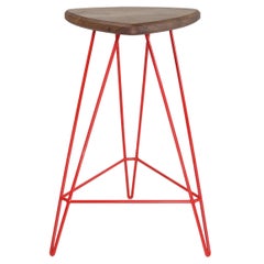 Madison Hairpin Counter Stool Walnut Red