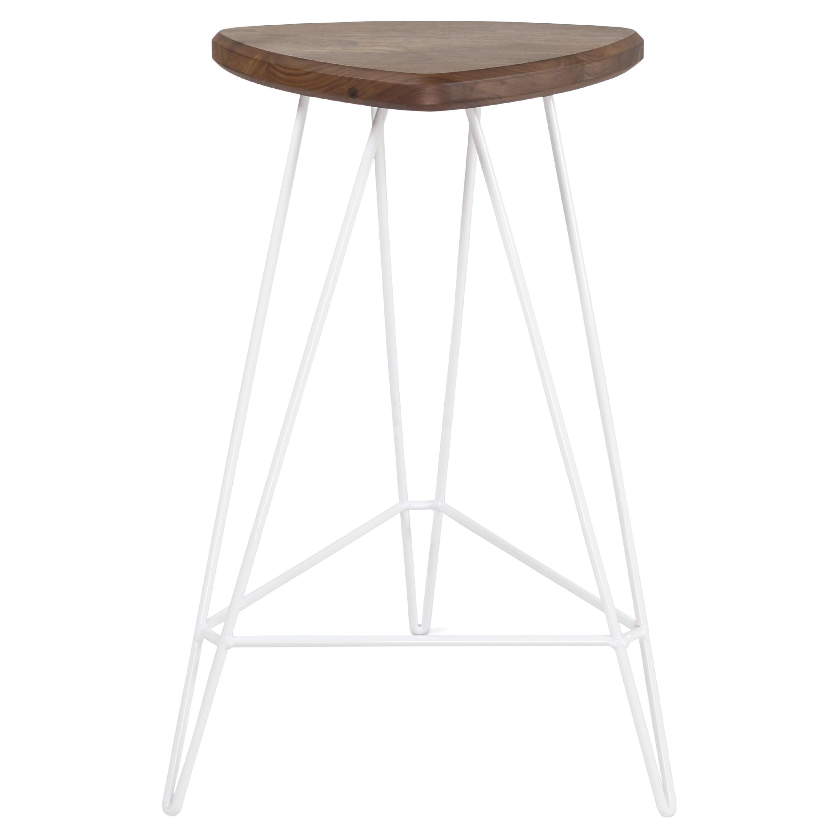 Madison Hairpin Counter Stool Walnut White For Sale
