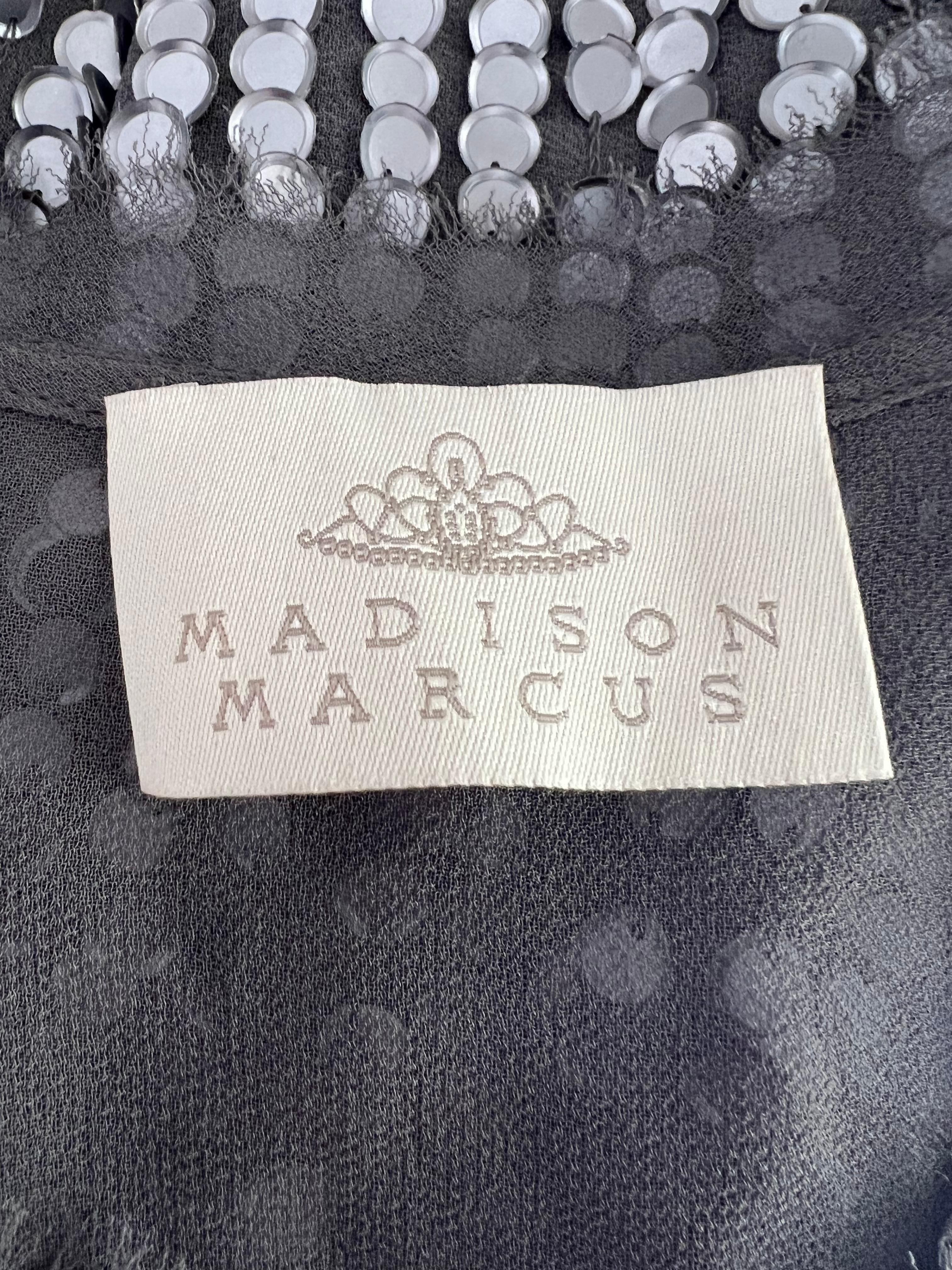 Madison Marcus - Mini robe grise à sequins en vente 2