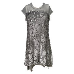 Madison Marcus Graues Pailletten-Minikleid
