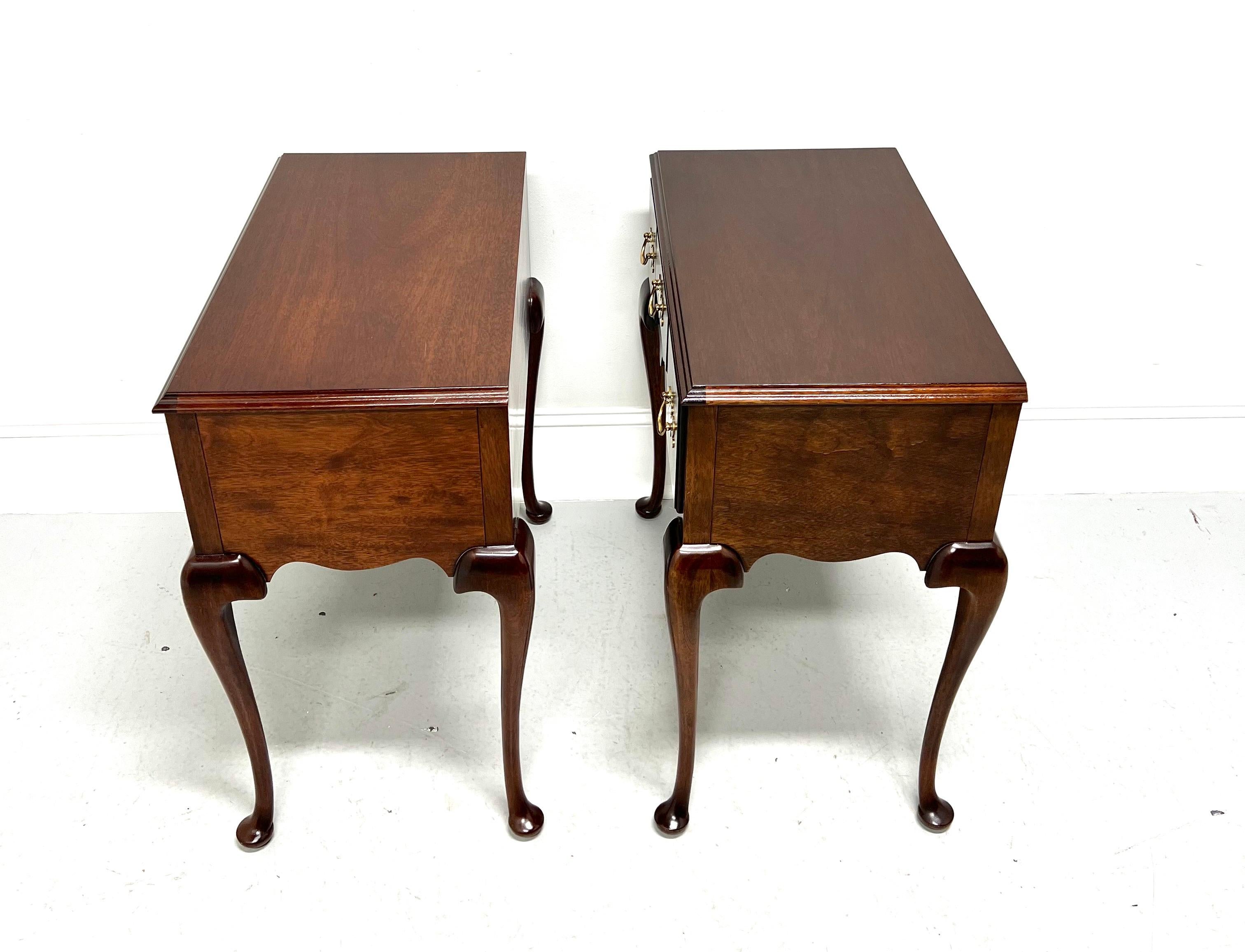 20th Century MADISON SQUARE Mahogany Queen Anne Lowboy Style Bedside / Side Tables - Pair