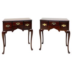 Vintage MADISON SQUARE Mahogany Queen Anne Lowboy Style Bedside / Side Tables - Pair