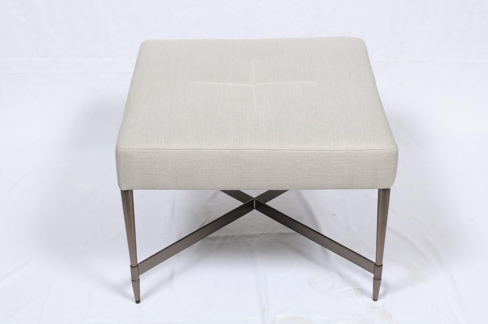 Madison Square Stool by Barbara Barry for Baker In Good Condition For Sale In Atlanta, GA