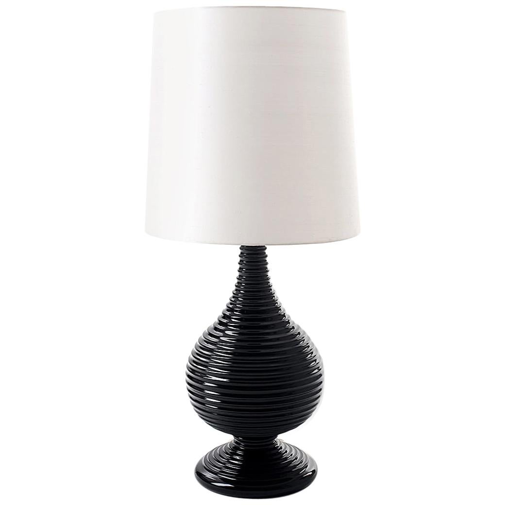 Madison Table Lamp in Black Lacquered Wood For Sale