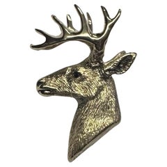 Madleine Kay 14k Yellow Gold "Whitetail Deer Head" 3/4 head pendant w/ Diamonds