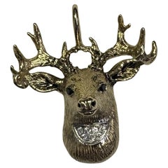Madleine Kay 14k Yellow Gold "Whitetail Deer Head" pendant with Diamonds