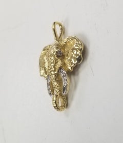 Madleine Kay 18k Yellow Gold "Elephant Head" with Diamond Tusks