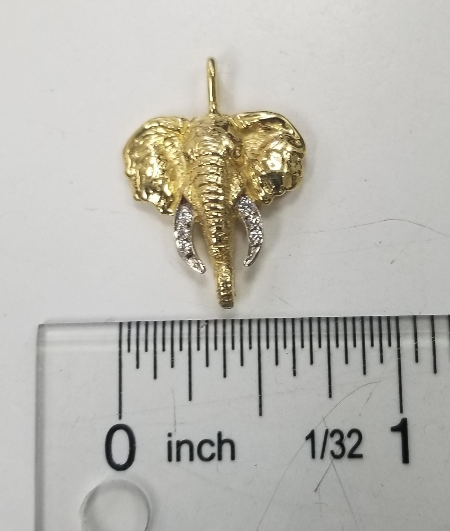 Madleine Kay 18k Gelbgold „Elephant-Kopf“ mit Diamant-Schreibtischen (Kunsthandwerker*in)