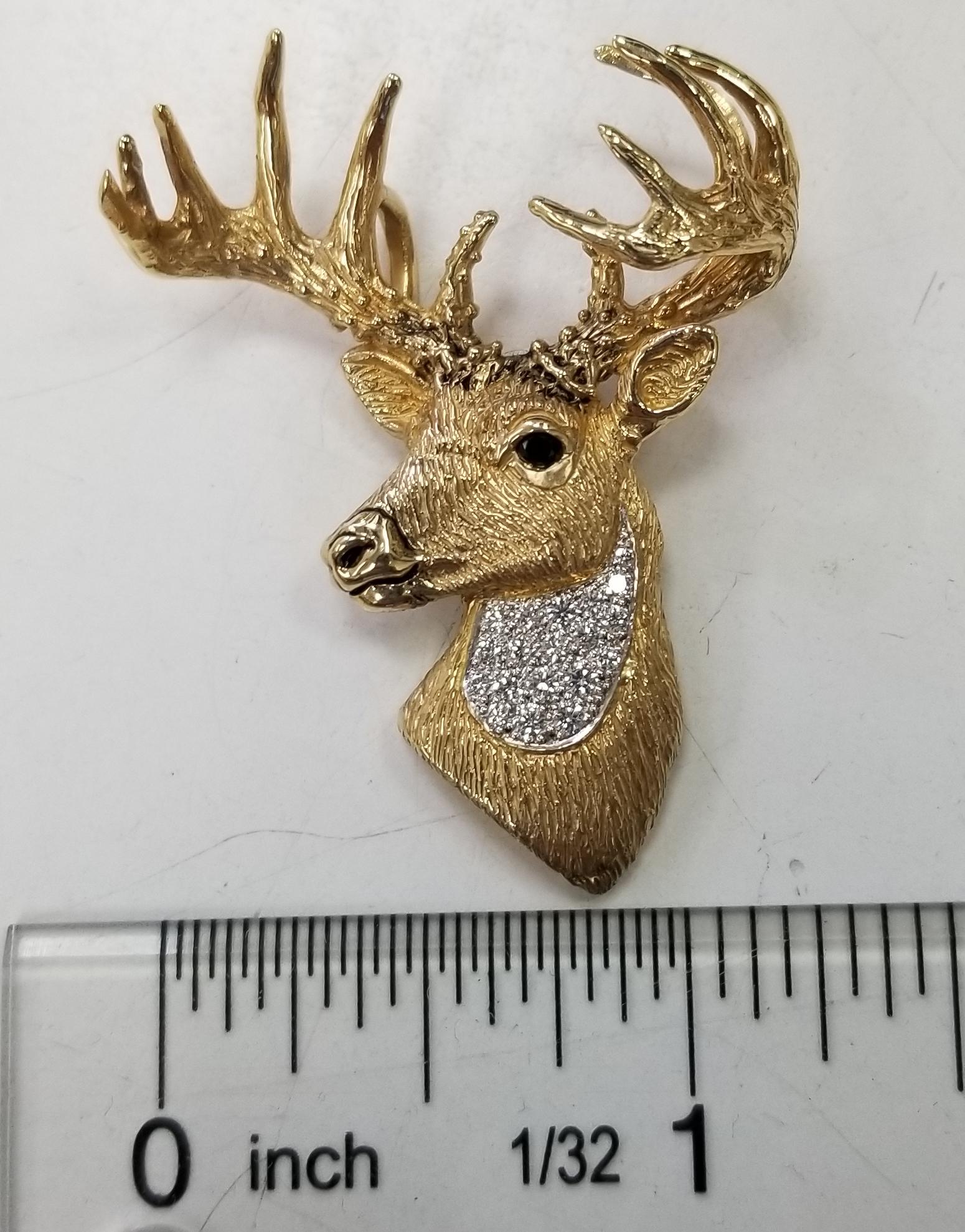 gold deer head pendant