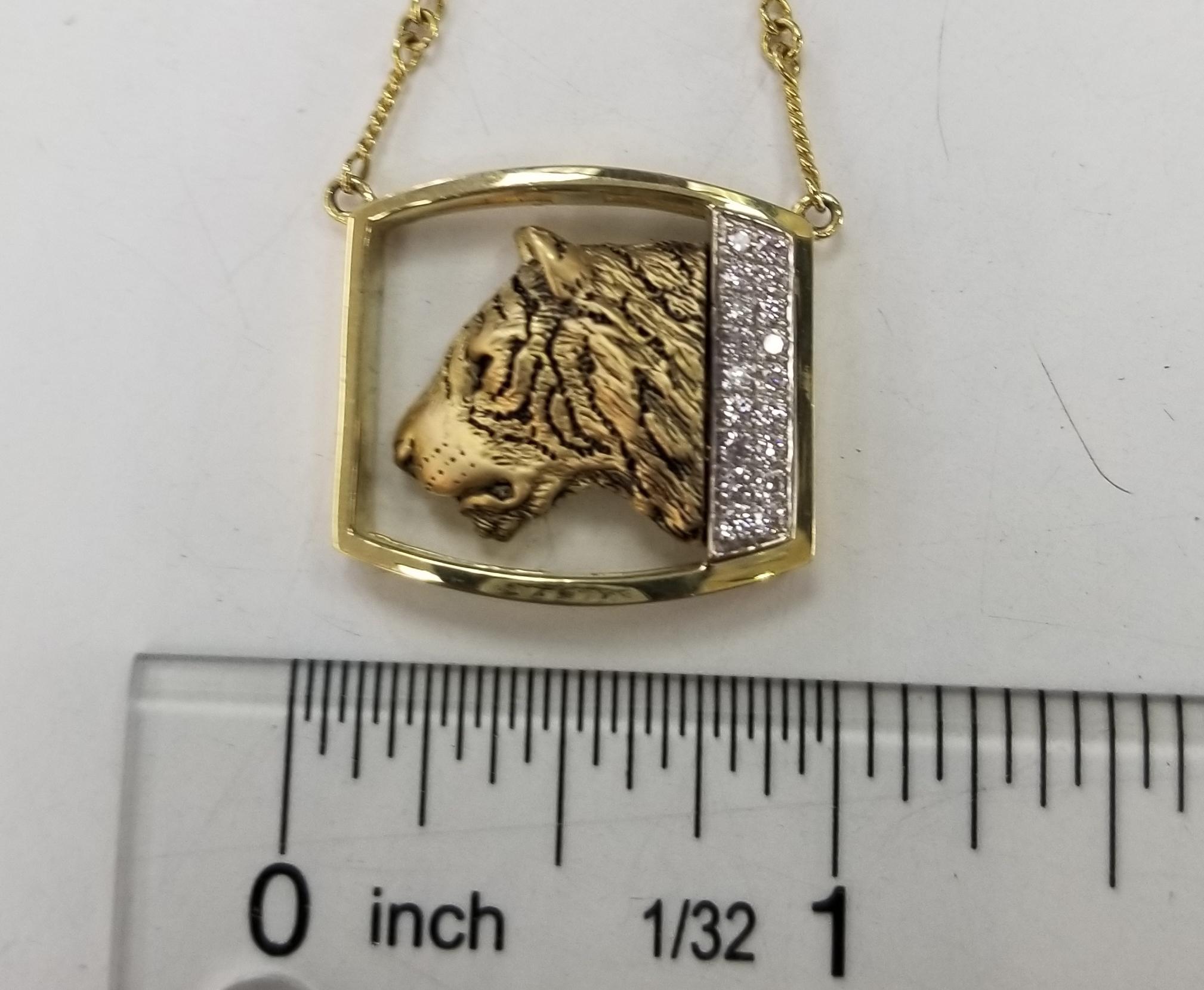 gold tiger head pendant