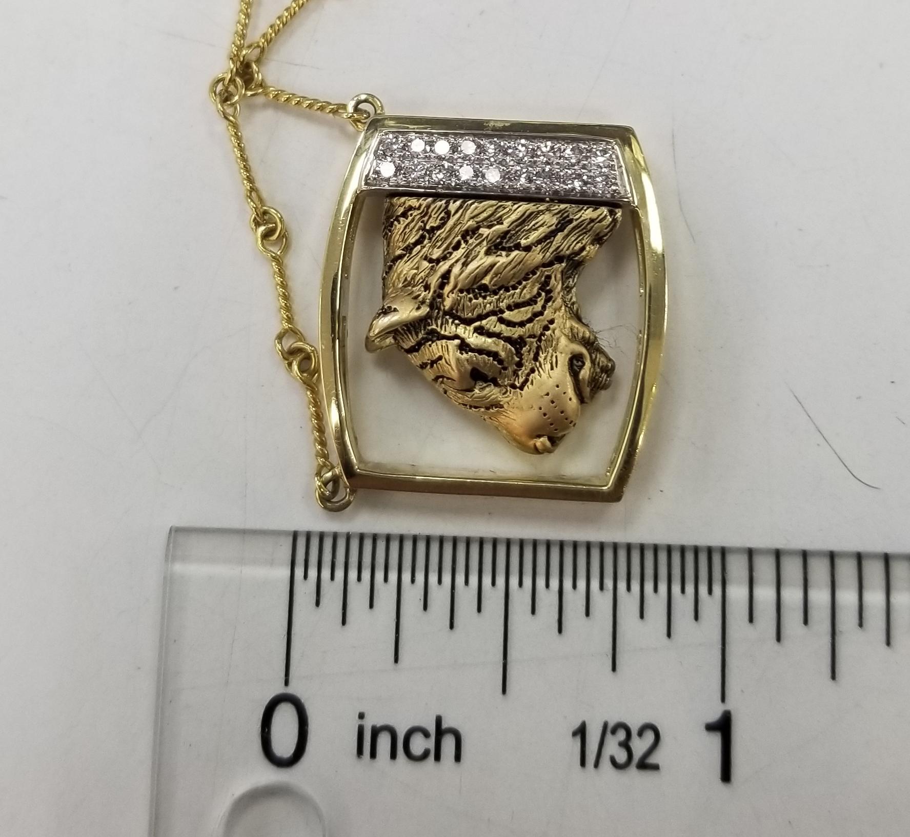 tiger head pendant gold