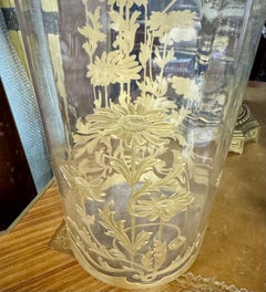 Early 20th Century Magnificent and rare Vase crystal de gold leaf